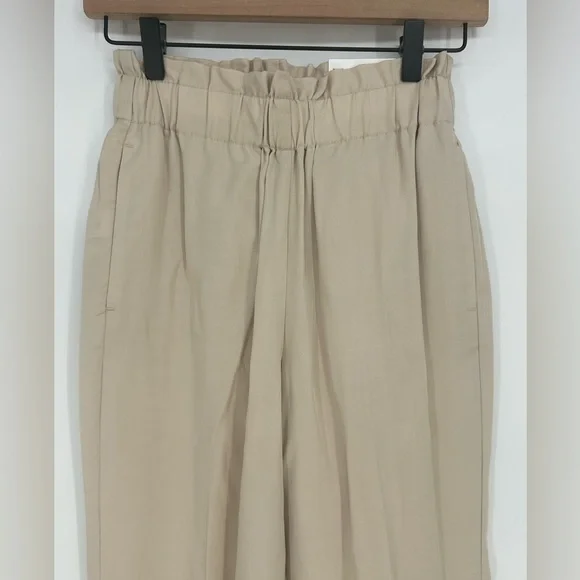 "NWT"Ann Tayor The Pull on Pant High Rise Ankle Beige Lyocell Sz.XXS Petite - Picture 8 of 12